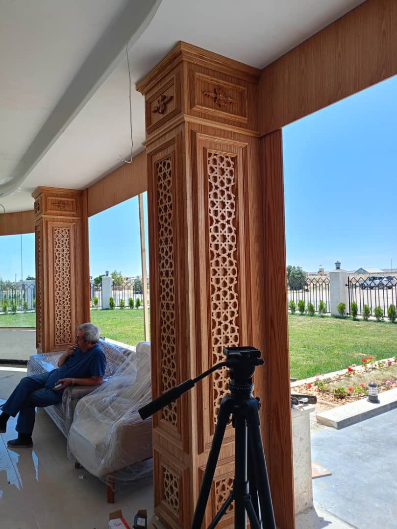 Bespoke joinery and columns in a VIP lounge